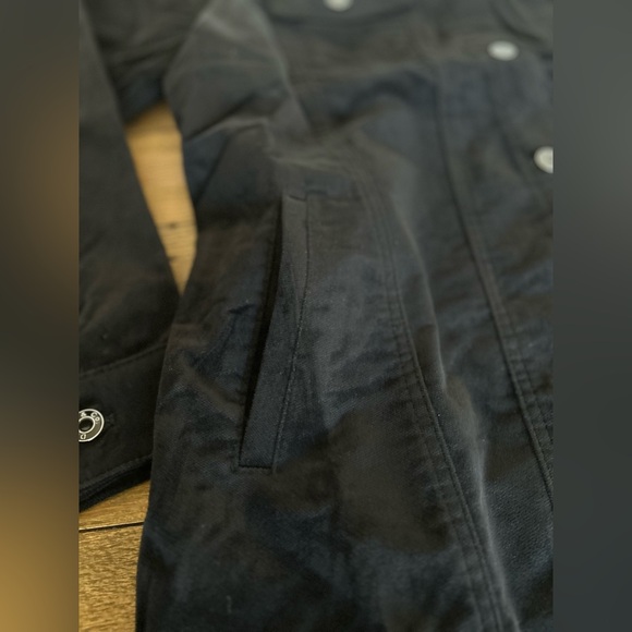 Denim & Co. Black Velveteen Regular Long
Jacket Coat Size M - Picture 7 of 9